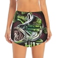 thumbnail image 2 of Daiia Big Bass Fish Pattern Women's 2 in 1 Running Shorts - Lightweight Athletic Workout Gym Yoga Shorts Liner with Phone Pockets-XX-Large, 2 of 7