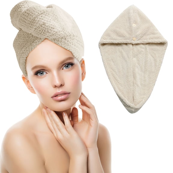 TUOBARR Double Coral Fleece Hair Drying Cap Women's Microfiber Absorbent Quick Drying Hat Instant Dry Hair Towel Fast Drying Hair Towel