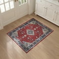 thumbnail image 3 of ODIKA 3'x5' Washable Accent Rug Pet Friendly, Non-Shedding Mat Boho Distressed Floral Medallion Cascade With Oriental Arch Border for Bedside, Nursery Room, 3 of 7