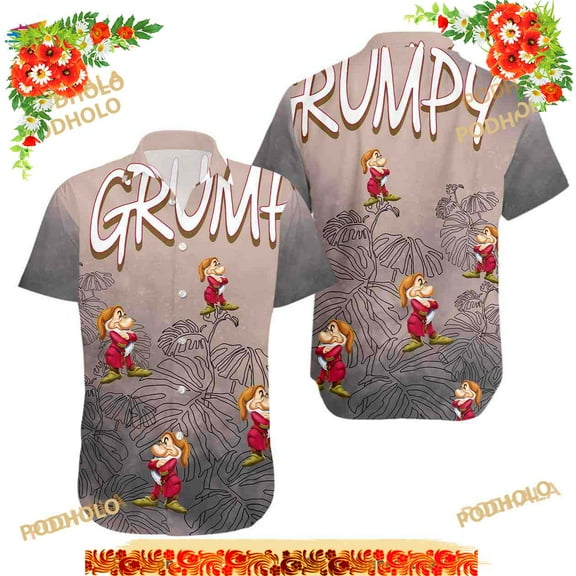 Grumpy Disney Hawaiian Summer Tropical 3D Funny Hawaiian Shirt