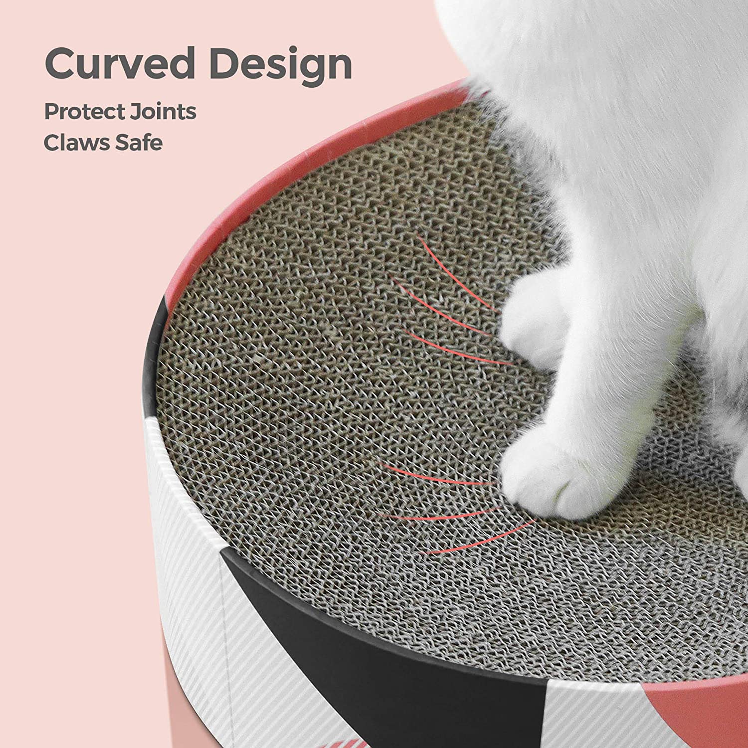 ComSaf Cat Scratcher Cardboard, Scratching Lounge Bed for Indoor cats, Oval - image 3 of 7