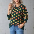 thumbnail image 4 of AGWOLF Women's Fall Leaf Print Sweater Comfy Mock Neck Oversized Sweaters Tops Oversized Chunky Jumper, 4 of 7