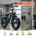 thumbnail image 3 of ZEFIORA Electric Bike for Adults, 2500W Peak Motor, 25MPH, 80 Miles, 48V 15AH Battery Electric Dirt Bike, 7-Speed, Dual Disc Brakes, 20" Fat tire Ebikes for Outdoor, Commute, 3 of 9