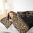 thumbnail image 3 of Erosebridal Chic Cheetah Print Twin Bedding Sets, Personalized Initial F Bedding Comforter Set, Black Brown, Black Reversible 7-Piece, 3 of 6
