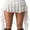 White, variant on Wrongduck Women's Y2K Layered Mini Skort Ruffle Lace Pleated Asymmetrical A Line Skirt with Built In Shorts Elastic Waist Cute Flowy Skirt