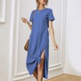 thumbnail image 2 of gbyLJF Cocktail Dress for Women Plus Tennis Dress Womens Dress with Pockets Party Dress Women A02_Blue L, 2 of 4