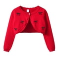 thumbnail image 3 of mgoYE Girl's Cardigans Sweater Cherry Open Front Long Sleeve Cute Casual Loose Sweaters(Red,9-10 Years), 3 of 9