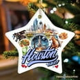 thumbnail image 2 of Artistic Houston Ceramic Ornament, Texas Souvenir with Vintage City Elements and Space Shuttle, 2 of 8