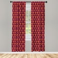 thumbnail image 3 of Modern Curtains 2 Panels Set, Symmetrical Motifs in Floral Style Old Fashioned Abstract Art Design, Window Drapes for Living Room Bedroom, 56"W X 95"L, Dark Violet Magenta, by Ambesonne, 3 of 5