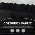 thumbnail image 3 of Tabaray 111'' Modern Sectional Sofa, L-Shaped Corduroy Couch with Left Chaise Daybed, Extra-Wide Oversized Lounge, 8 Pillows, Corner Sofa Set for Living Room, Apartment, Office, Hotel, Bedroom, Black, 3 of 9