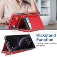 thumbnail image 3 of Funda tipo cartera para iPhone XR con tarjetero y correa para el hombro para mujer, 3 of 5
