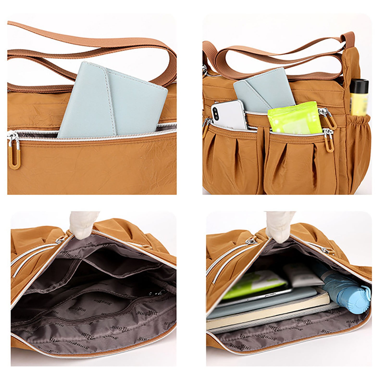Crossbody Messenger Bags for Women Nylon Lightweight Shoulder Handbags Roomy Ladies Travel Pocketbooks