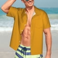 thumbnail image 5 of Picia Goldenrod Gentle Cotton Regular Fit Short Sleeve Casual Hawaiian Shirt for Men-Large, 5 of 9