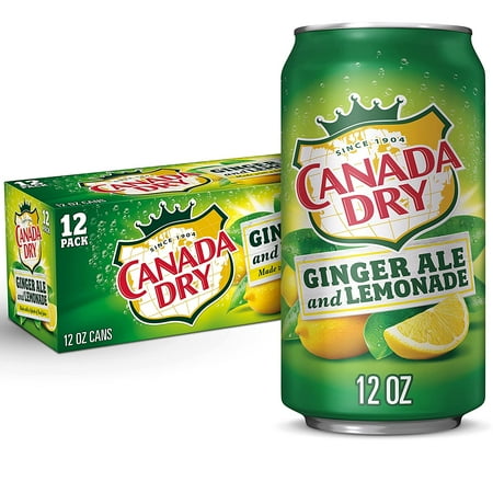 Canada Dry Ginger Ale And Lemonade, 12 Fluid Ounce Can, 12 Count, All Natural Family Pack Drinks