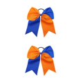 thumbnail image 1 of Maoww Large Hair Band Bow Knot Elastic Color Matchig Adjustable Preppy Style Ponytail Holder Hairs Rope Scrunchies Blue+Orange Blue+Orange 2Set, 1 of 6