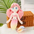 thumbnail image 2 of Athoinsu Sirena Princesa Animal De Peluche Mimoso Suave Abrazando Peluche Muñeca Cumpleaños Día Del Niño Navidad Para Niños Pequeños Niñas Rosa 15.5'', 2 of 5