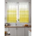 thumbnail image 4 of Sheer Curtains 72 Inches Long 2 Panels Set for Bedroom, Yellow White Ombre Semi Sheer Curtains for Windows, Farmhouse Funny Gradient Striped Voile Window Treatments Rod Pocket Curtain, 4 of 7