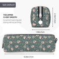 thumbnail image 3 of Cauagu Hedgehogs and Flowers Print Leather Pencil Pen Case - Stationery Bag Portable Stationery Bag Big Capacity Pencil Pouch Cosmetic Organizer Bag for Men & Women, 3 of 7