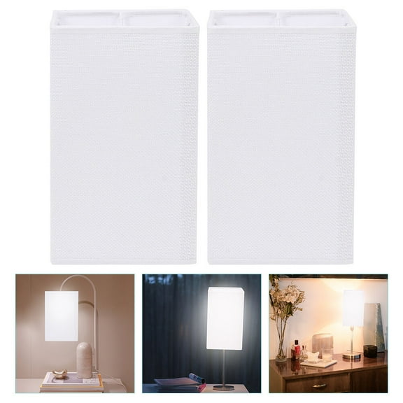 OFFIGAM 2Pcs Lampshade for Table Lamps in White Fabric 11.8x4.7x4.7in