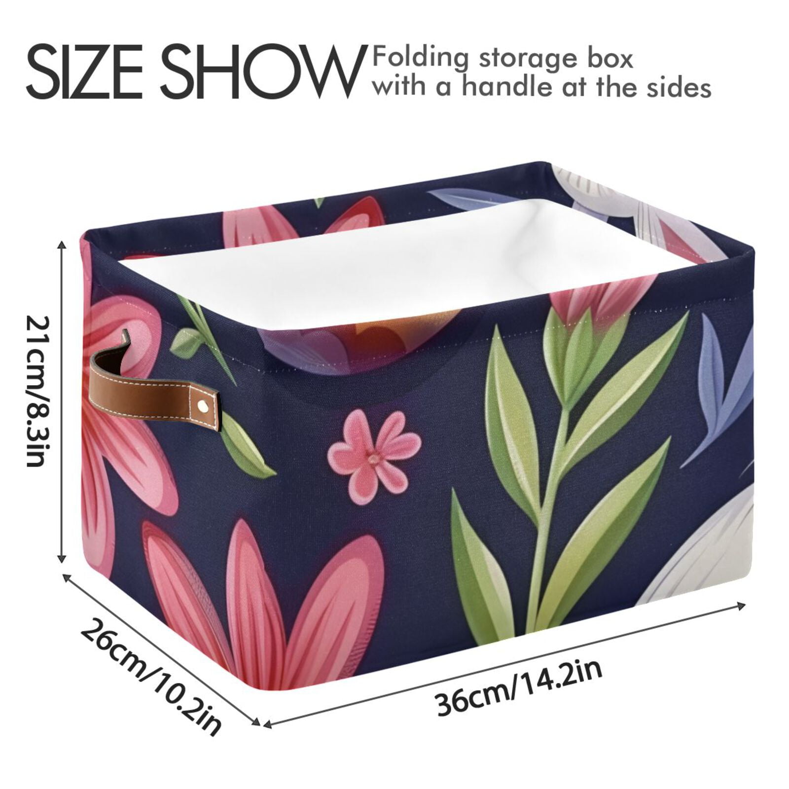 Rabbit Flowers Easter Eggs Storage Bins Baskets With Handles Storage Box Clothes Organizer Organization Toys