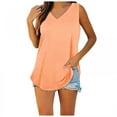 thumbnail image 5 of Alueeu 2022 Summer Tank Top for Women V Neck Solid Color T-Shirt Pink L, 5 of 8