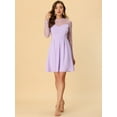 thumbnail image 3 of DARING DIVA Crew Neck Mesh Heart Polka Dots Sheer Skater Party Dress M Purple, 3 of 6