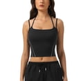 thumbnail image 2 of Warop Womens Square Neck Sports Tank Top, Sleeveless with Dual Thin Straps, Cropped Contrast Color Design, Support Activewear for Athletic Activities and Casual Wear, 2 of 7