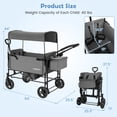 thumbnail image 3 of Babyjoy Foldable Wagon Stroller ,Baby Stroller with Removable Canopy,Adjustable Handle Gray, 3 of 11