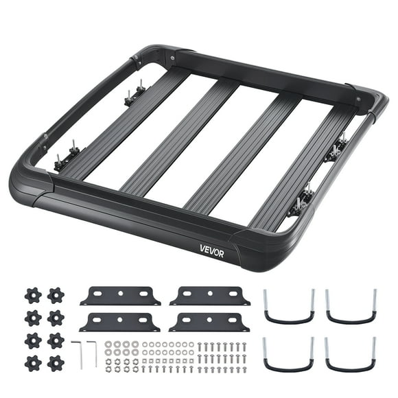 VEVOR Universal Roof Rack Cargo Carrier Basket 48 x 40 x 5.6 in Car Top Luggage Holder