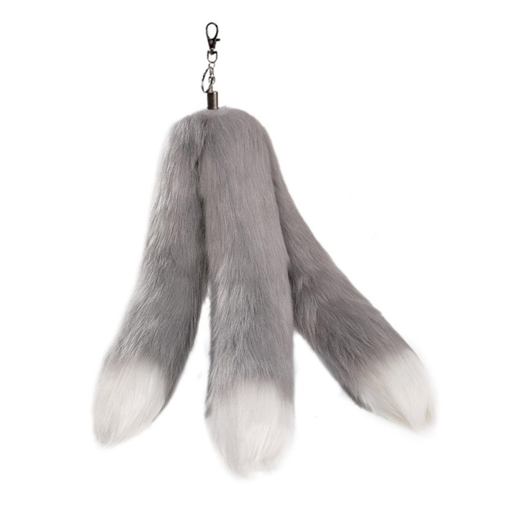Bottone Lovely Plush Tail Keychain Pendant Soft Hang1ng Ornament Pendant Keyring Backpack Decoration Tail Charm Jewelry