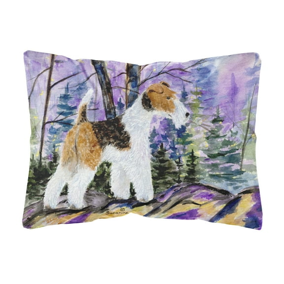 Caroline's Treasures SS8630PW1216 Fox Terrier Decorative   Canvas Fabric Pillow, 12H x16W, multicolor