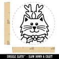 thumbnail image 2 of Cat Reindeer Christmas Self-Inking Rubber Stamp Ink Stamper - Orange Ink - Mini 1/2 Inch, 2 of 7