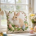 thumbnail image 6 of QuanTara Embroidered Easter 'Good Things' Pillow Cover 18x18in, Soft Short Lint Decorative Throw Pillow Case for Sofa, Bed, Living Room, 6 of 6