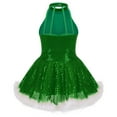thumbnail image 2 of Moggemol Girls Christmas Outfit Santa Princess Dance Tutu Dress Ice Skating Dress Ballet Leotard Green 6, 2 of 7