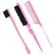 thumbnail image 1 of Juego de 3 cepillos para el cabello con espalda lisa, cepillo para el cabello con cerdas, cepillo para controlar los bordes, peine para burlas, peine de cola de rata para mujeres, bebés, niños,, 1 of 6