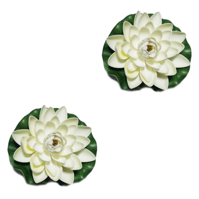 Flor falsa de loto artificial Ounissouiy 2Conjunto Blanco