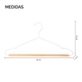 thumbnail image 4 of Ganchos metálicos para ropa con base de madera Color blanco PERFECT SPACE. | Set de 6 piezas., 4 of 4