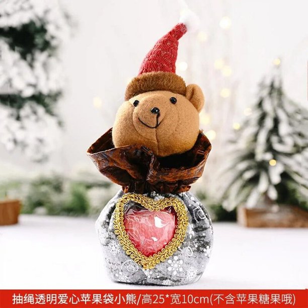 Bolsa de regalo de Navidad rosa, bolsa de manzana portátil, bolsa de dulces de Navidad, caja de embalaje de frutas de Noel, bolsa de regalo creativa de Navidad