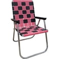 thumbnail image 1 of Lawn Chair USA - Chaise Classique Pliante en Aluminium à Sangles - Chaise d'Extérieur Durable, Portable et Confortable - Idéale pour le Camping, les Sports et les Concerts - Rose et Noir, 1 of 6