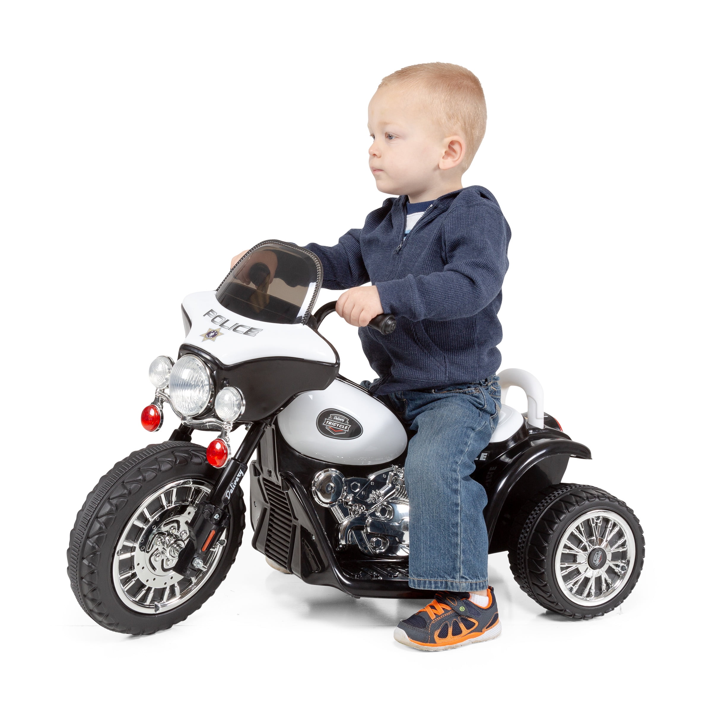 Lil' Rider 3-Wheel Kids Motorcycle with Police Decals - For Ages 3 to 6