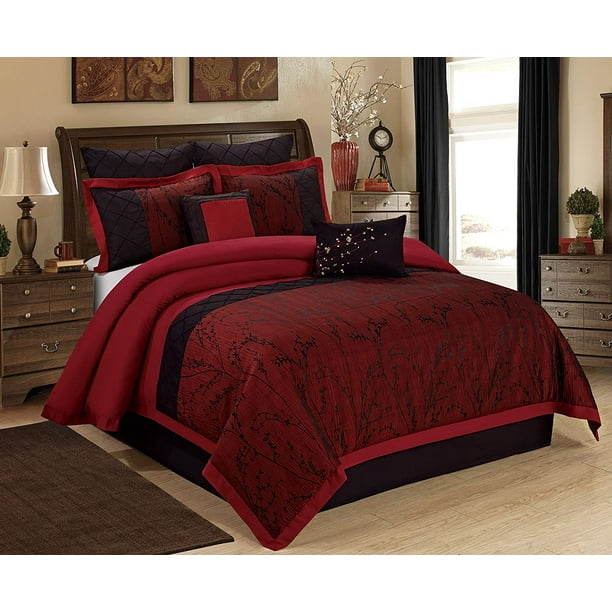 Hig 8 Piece Comforter Set King Burdy Jacquard Fabric Patchwork Wisteria Bed In A Bag Size Soft Texture Good Drapability 1 2 Shams Euro Decorative Pillows Bedskirt Com - Wisteria Bedding Set Hig 8 Piece Comforter Set King Burdy Jacquard Fabric Patchwork Wisteria Bed In A Bag Size Soft Texture Good Drapability 1 2 Shams Euro Decorative Pillows Bedskirt Com - Wisteria Bedding Set