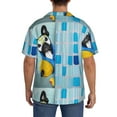 thumbnail image 5 of Naloa French Bulldog Dog in a Bathtub Men's Loose Fit Cuban Collar Short-Sleeve Shirt with Button-down and Chest Pocket for Everyday Wear Outings - Large, 5 of 7