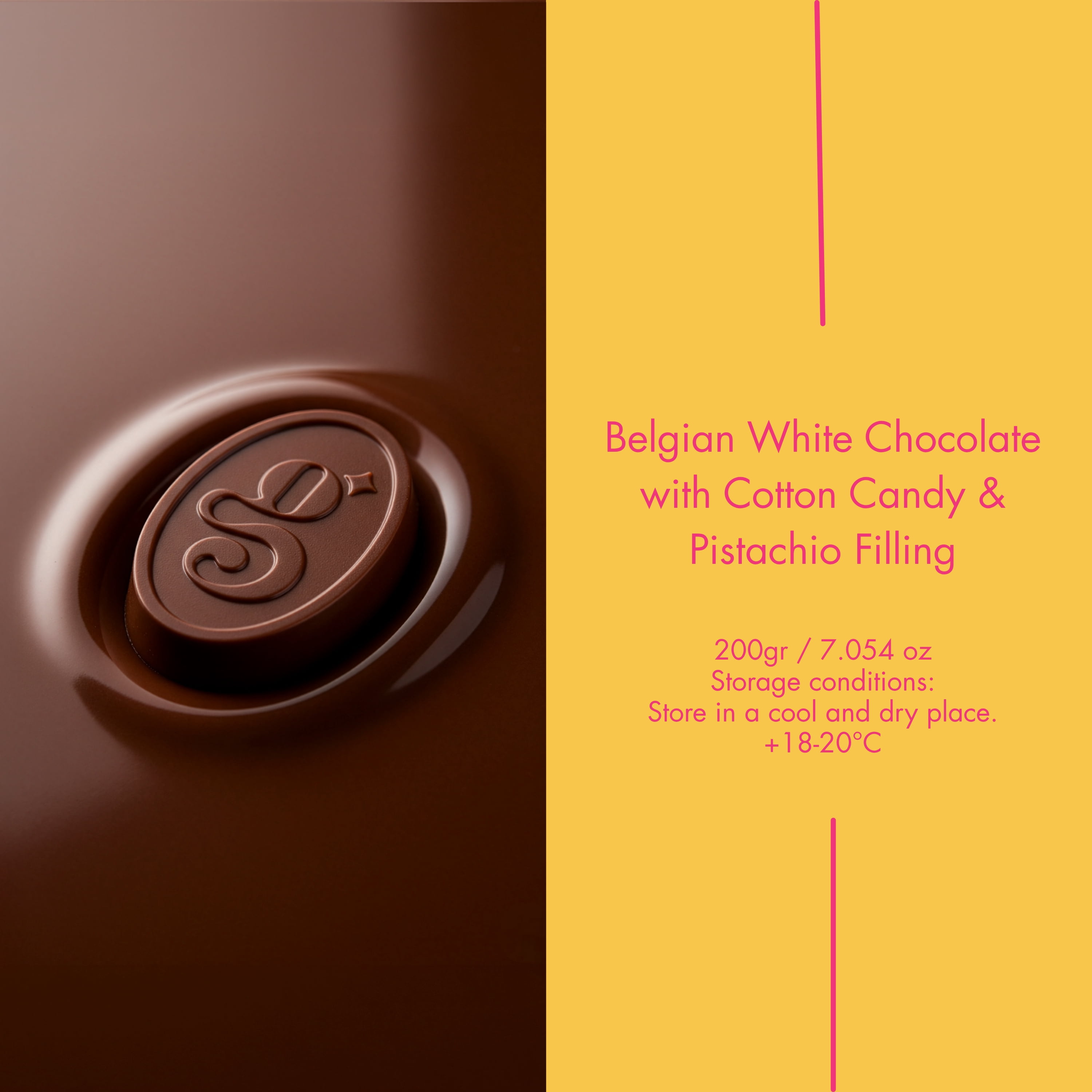 Gifteay Angel Hair Chocolate, Belgian Chocolate Bar with Turkish Cotton Candy & Pistachio Filling, Premium Artisan Dessert Gift – 3.5 oz (140g) | White Chocolate