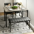 thumbnail image 4 of 4-Piece Dining Table Set for 4 with Upholstered Chairs & Bench, Wood Kitchen Table Set for Small Space, Apartment, 4 of 6