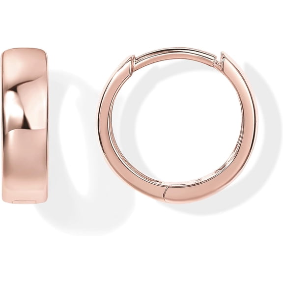 14K Gold Plated Sterling Silver Post Huggie Earrings | Small Hoop Earrings |Gold Earrings for Women