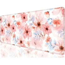 Desk Mat, Large Mouse Pad, 31.5" x 11.8" XXL Extended Gaming Mousepad, Desktop Decor Desk Pad, Cute Men Women Office Supplies and Accessories, XL Mouse Pad for Laptop & Keyboard, Pink Flower