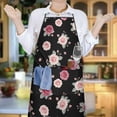 thumbnail image 6 of Pioneer Flower Floral Print Pattern Cotton Linen Apron with Pockets, Waterproof Adjustable, 33x27 Inch for Kitchen, Gardening, BBQ, Salon, 6 of 6