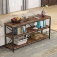 thumbnail image 4 of Rustic Console Sofa Table, 3 Tiers Industrial Narrow Long Sofa Table with Shelves for Hallway, Entryway, Living Room, 55 Inch, 4 of 8