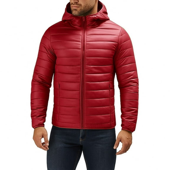 Mens Winter Coats Sevevn Men's Lightweight Puffer Jacket with Hood Water Resistant Windproof Insulated Jacket Quilted Lined Winter Coats