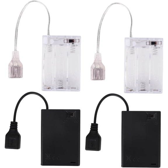 4pcs Portable Battery Pack for 5V LED Neon Sign, Converts USB Neon Lights to Battery-Operated, Box Power Supply for Outdoor and Indoor Use